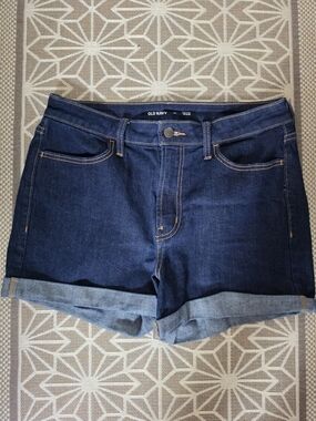 Old Navy Dark Blue Rolled-Hem Jean Shorts